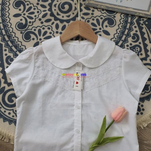 Áo sơ mi nơ ren  - A7255-1 size 6-10-